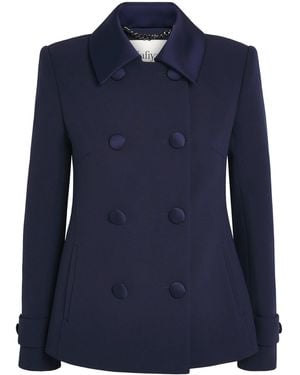 Safiyaa Double-Breasted Blazer - Blue