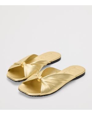 Loewe X Paula's Ibiza Metallic Leather Pebble Slides