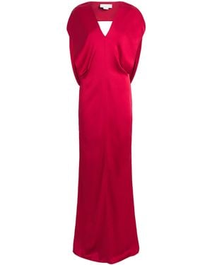Stella McCartney Satin V-Neck Gown - Red