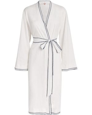 Eberjey Linen-Blend Robe - White
