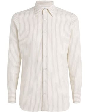 Lardini Cotton-Wool Stripe Shirt - White