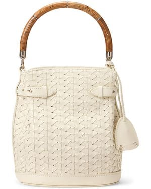 Ralph Lauren Small Leather The Ralph Bucket Bag - Natural
