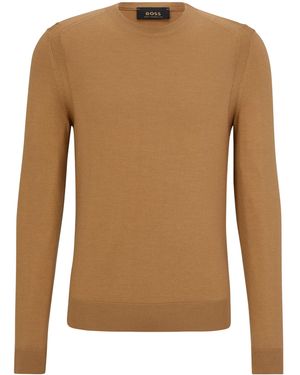 BOSS Wool-Silk-Cashmere Jumper - Brown