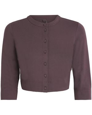Skims Smooth Lounge Cropped Cardigan - Purple