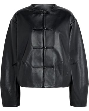 St. Agni Cocoon Leather Jacket - Black