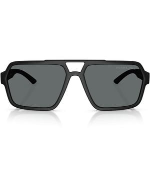 Prada Linea Rossa Injected Pra06S Aviator Sunglasses - Black