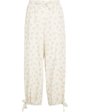 Sandro Floral Wide-Leg Trousers - White