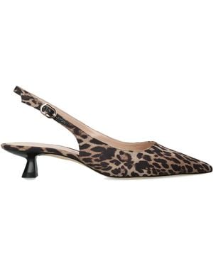 Stuart Weitzman Leopard Stuart Sculpt Slingback Pumps 35 - Brown