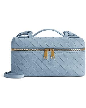Bottega Veneta Suede Bang Bang Vanity Case Bag - Blue