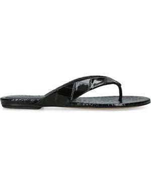 Le Monde Beryl Croc-Effect Leather Sandals - Black