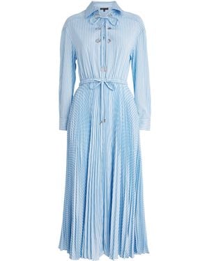 Maje Poplin Stripe Maxi Shirt Dress - Blue
