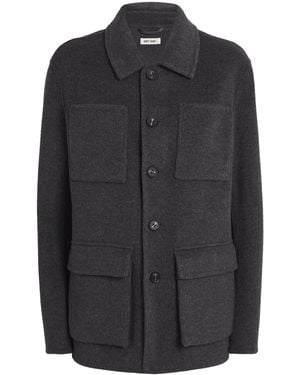 Soft Goat Wool-Cashmere Signature Jacket - Black