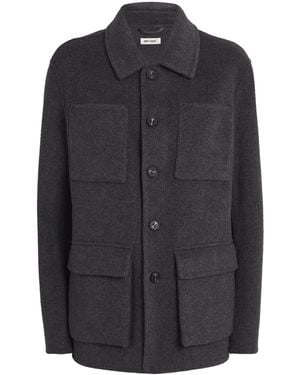 Soft Goat Wool-Cashmere Signature Jacket - Black
