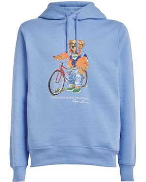 Polo Ralph Lauren Cotton-Blend Polo Bear Hoodie - Blue