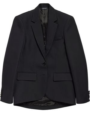Balenciaga Wool-Silk Cocoon Blazer - Black