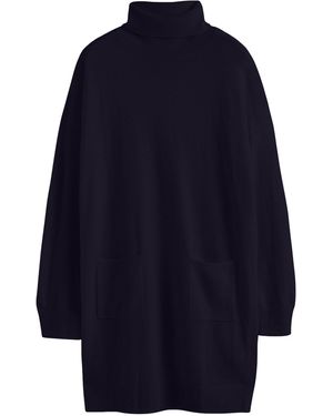 Chinti & Parker Wool-Cashmere Rollneck Sweater Dress - Blue