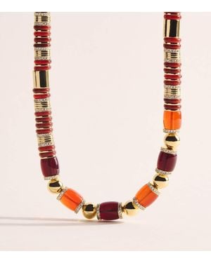 Eddie Borgo Plated Amber, Carnelian And Pavé Crystal Patch Necklace - Pink