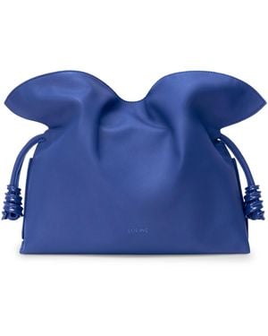 Loewe Medium Leather Flamenco Purse - Blue