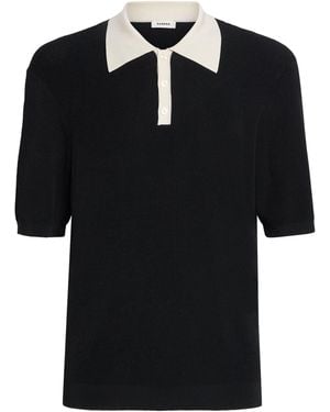 Sandro Contrast-Collar Polo Shirt - Black