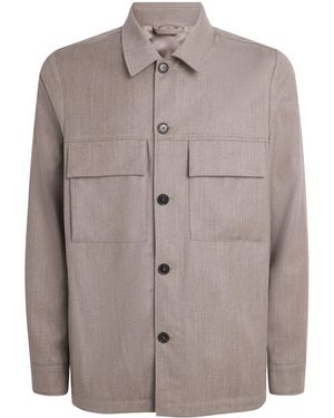 Paul Smith Wool-Cashmere Overshirt - Brown