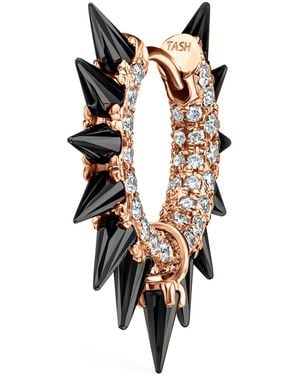Maria Tash Moissanite Mohawk And Diamond Pavé Hoop Earring - Metallic