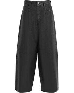 Haikure Leather Bethany Wide-Leg Trousers - Grey