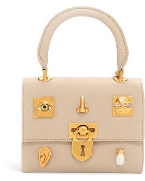 Schiaparelli Mini Leather Bijoux Secret Top-Handle Bag - Metallic