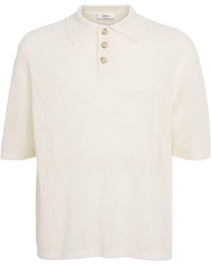 Commas Open-Weave Polo Shirt - White