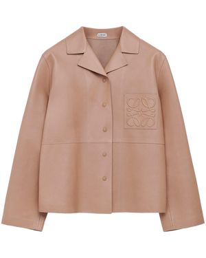 Loewe Leather Pyjama Blouse - Natural