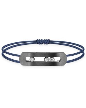 Messika Move Graphite Titanium And Diamond Cord Bracelet - Blue