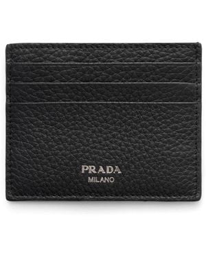 Prada Leather Card Holder - Black