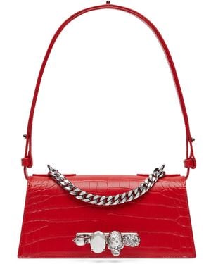 McQueen Mini Jewelled Knuckle Shoulder Bag - Red