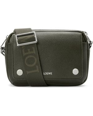 Loewe Small Leather Pebble Messenger Bag - Green