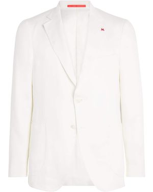 Isaia Linen Capri Blazer - White