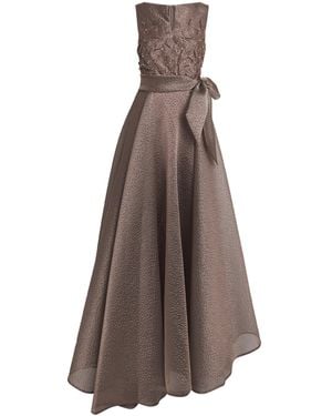 Talbot Runhof Rivet Organza Embroidered Gown - Brown