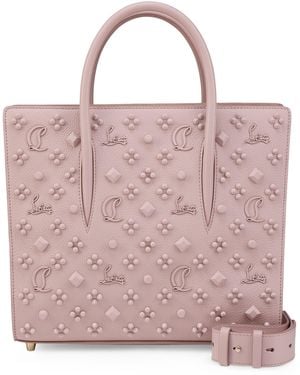 Christian Louboutin Medium Paloma Calf Leather Top-Handle Bag - Pink