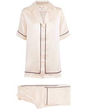 Olivia Von Halle Silk Tilda Pyjama Set - White