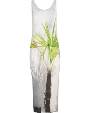 Issey Miyake Urban Jungle Pleats Midi Dress - Metallic