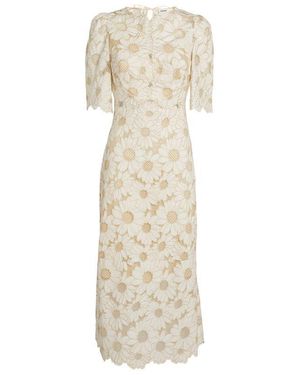 Sandro Guipure Lace Midi Dress - Natural