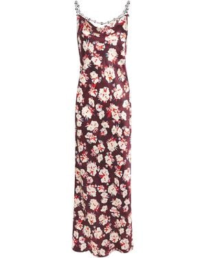 Rabanne Silk Floral Print Maxi Dress - Red