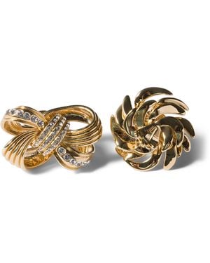 Miu Miu Embellished Asymmetric Earrings - Metallic