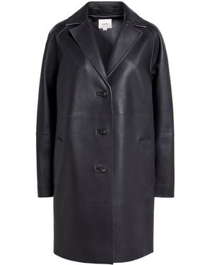 Vince Bonded Leather Coat - Blue