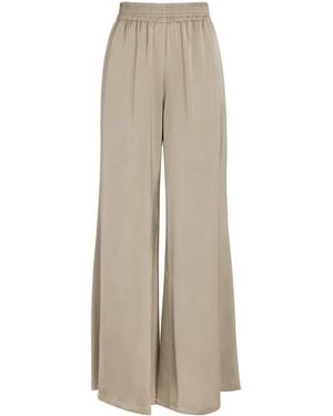 Fabiana Filippi Satin Wide-Leg Trousers - Natural