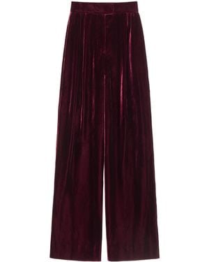 Valentino Velvet Wide-Leg Trousers - Purple