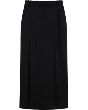 Givenchy Wool Pleated Midi Skirt - Black