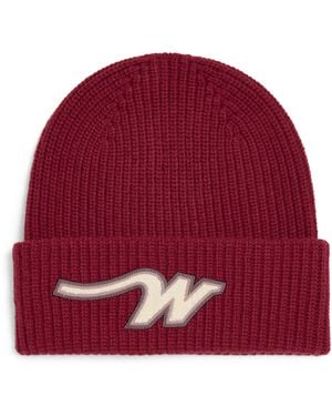 Weekend by Maxmara Virgin Wool Monogram Beanie - Red