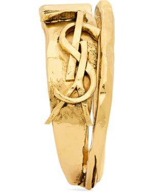 Saint Laurent Cassandre Monogram Bangle - Metallic