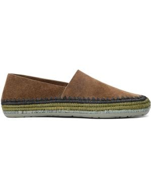 Loewe Suede Raffia-Trim Rio Slippers - Green