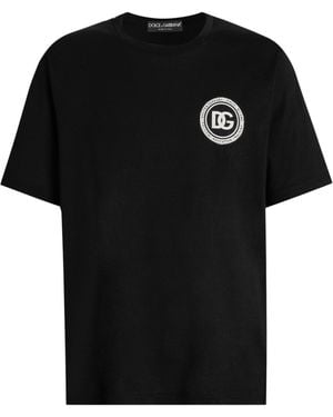 Dolce & Gabbana Cotton Jersey Logo T-Shirt - Black
