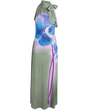 MAX&Co. Floral Pussybow Maxi Dress - Blue